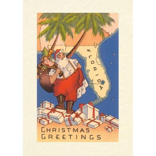 Vintage Lined Notebook Christmas Greetings from Florida - Paperback