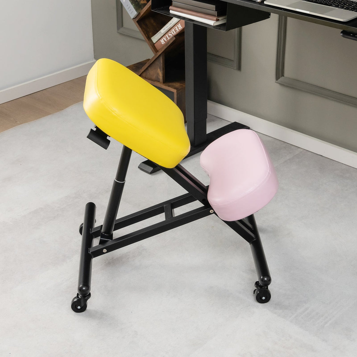 Adjustable Ergonomic Kneeling Chair with Upgraded Gas Spring Rod and Thick Foam Cushions