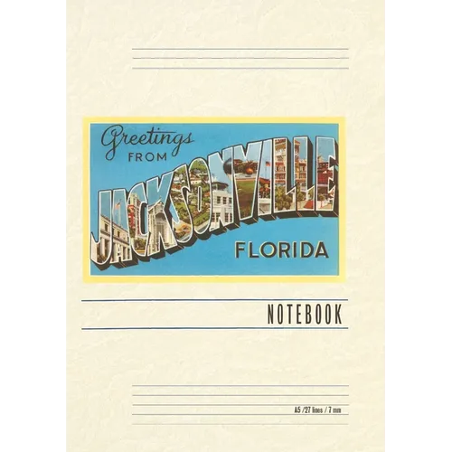 Vintage Lined Notebook Greetings from Jacksonville, Florida - Paperback