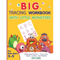 BIG Tracing Workbook with Little Monsters: Handwriting Practice and Pen Control for Kids ages 3 to 5 ** Trace Lines, Shapes, Letters and Numbers ** - Paperback