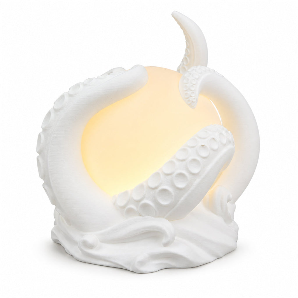 3D Printed Octopus Ambient Table Lamp, Ocean Inspired Warm Glow Decorative Night Light, Sculptural Desk Lamp For Bedroom And Home Decor