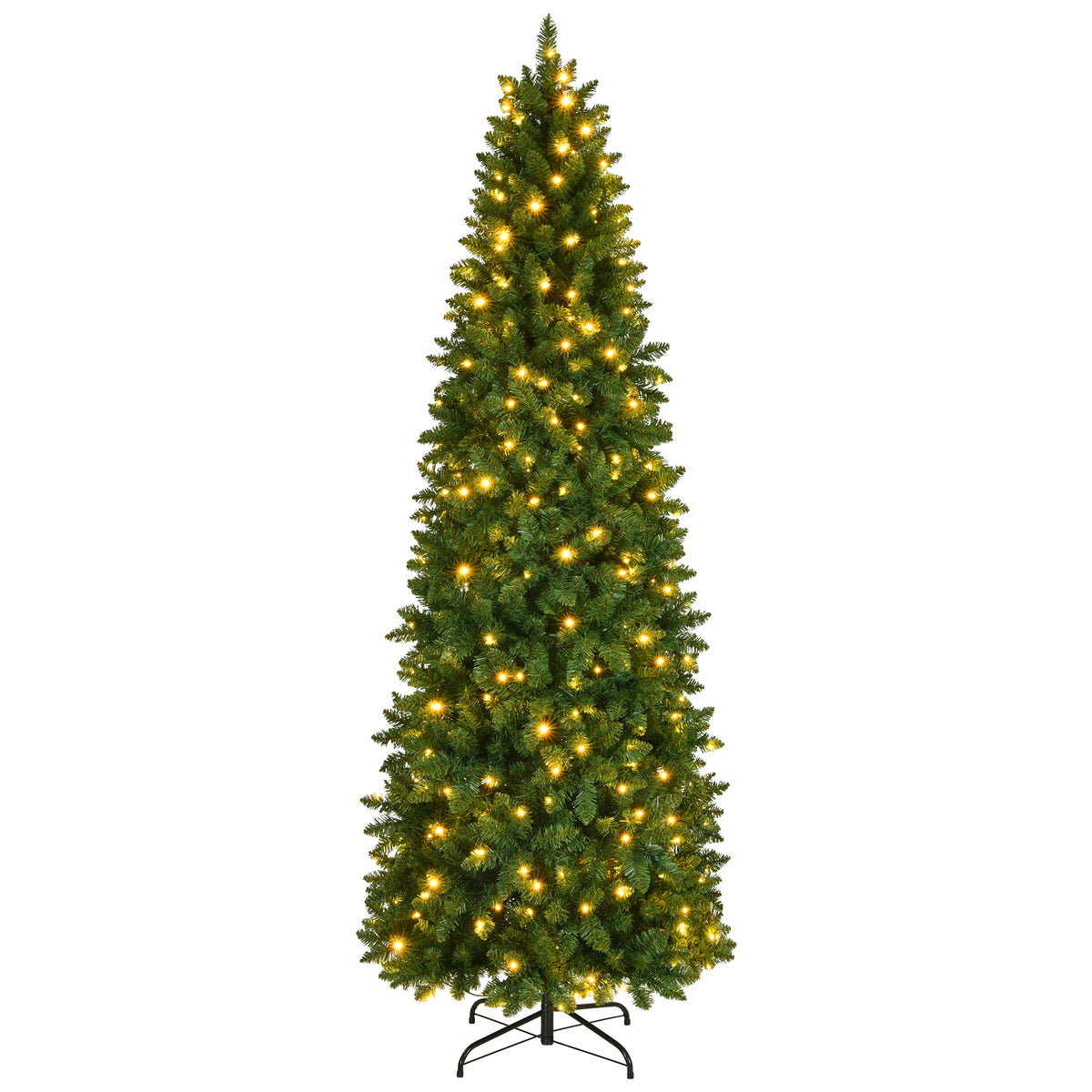 Prelit Pencil Christmas Tree, 9ft Premium Artificial Tree, Warm
