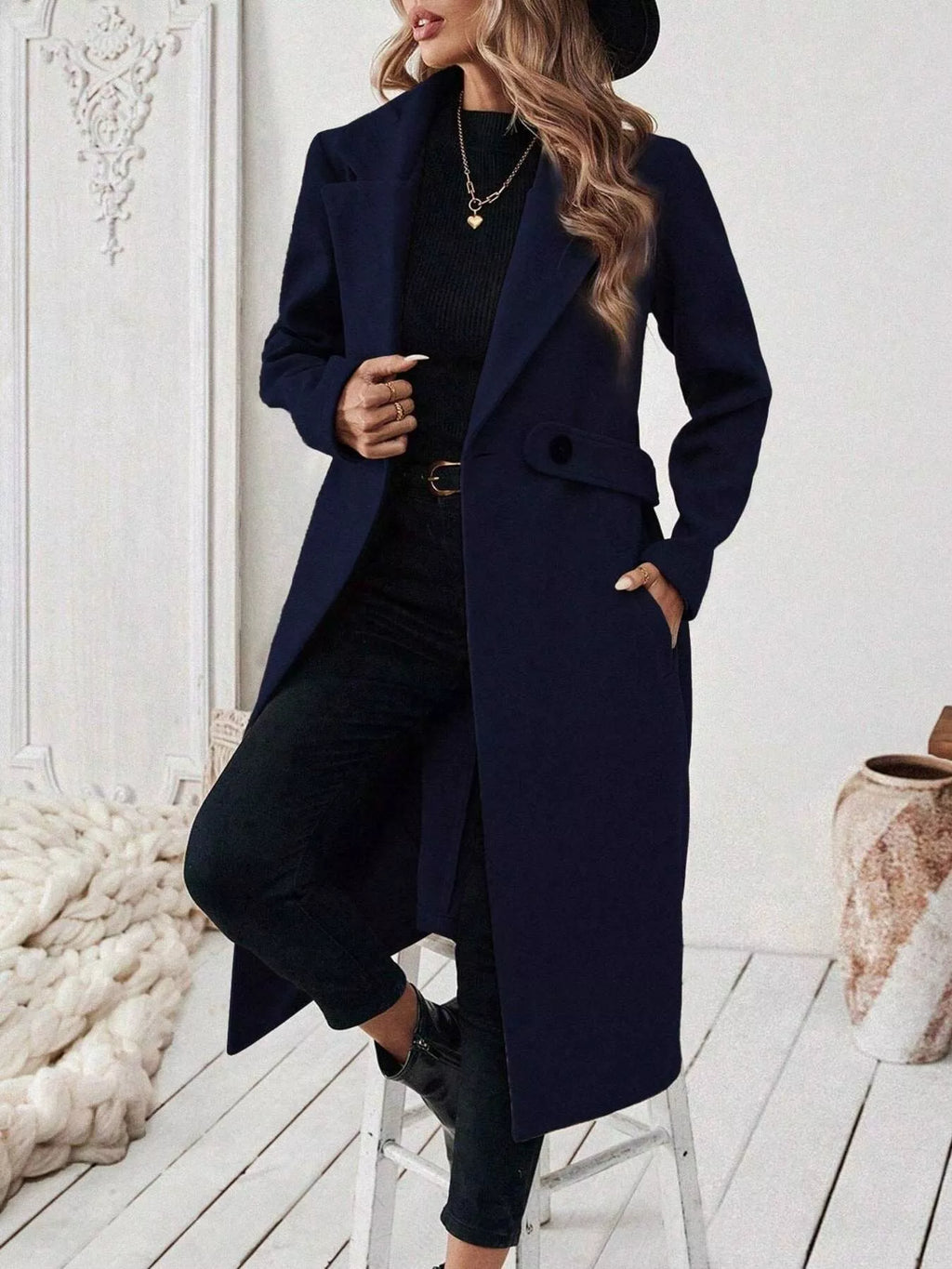 Single-Button Longline Coat
