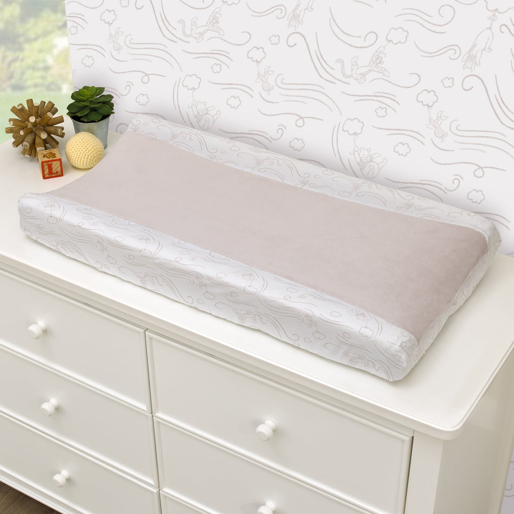 Winnie the Pooh - Blustery Day Grey and White Super Soft Changing Pad Cover