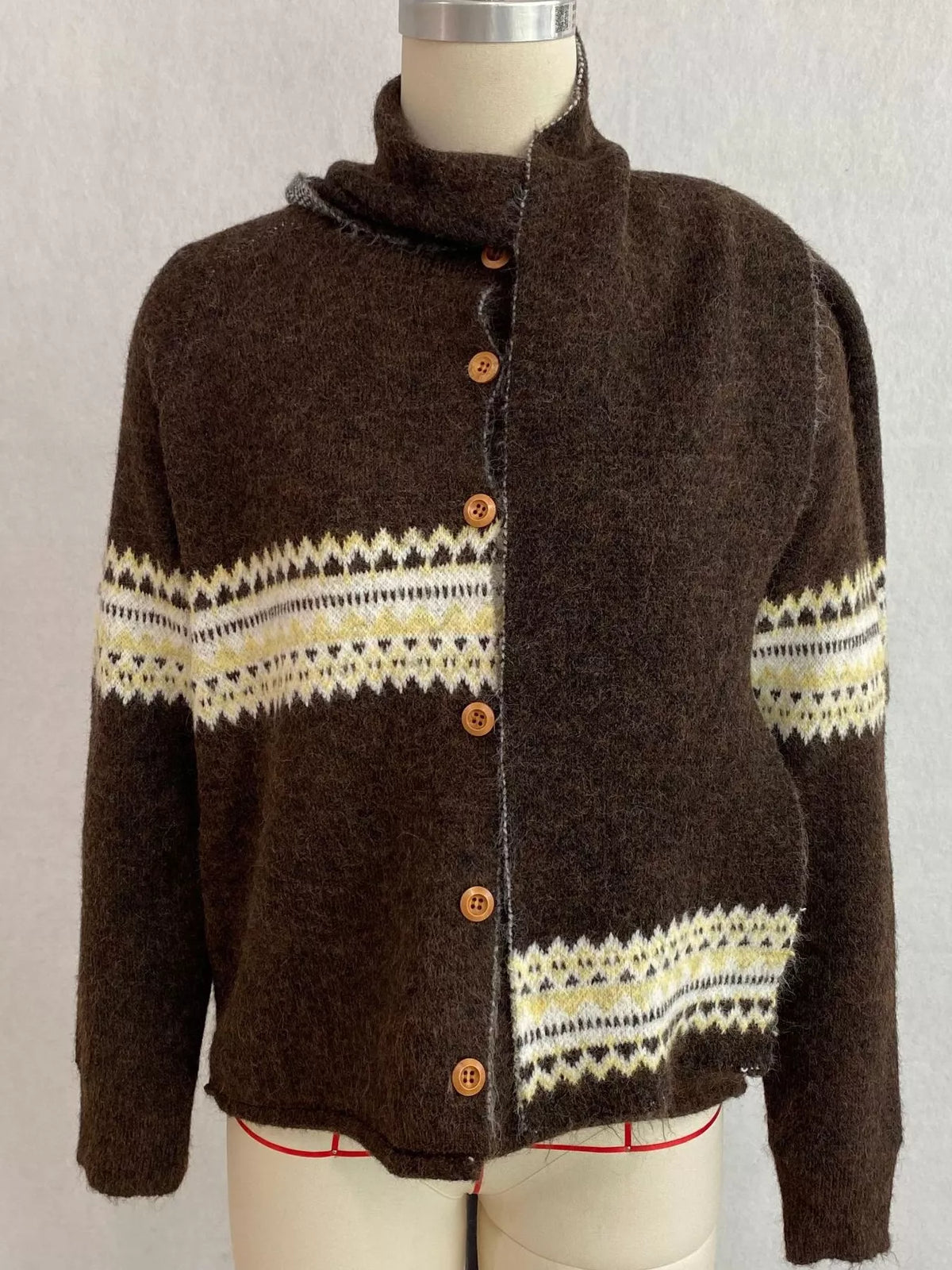 Geometric Button Down Knit Cardigan