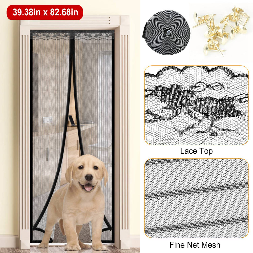 Magnetic Mesh Curtain for Door with Seamless Magnets