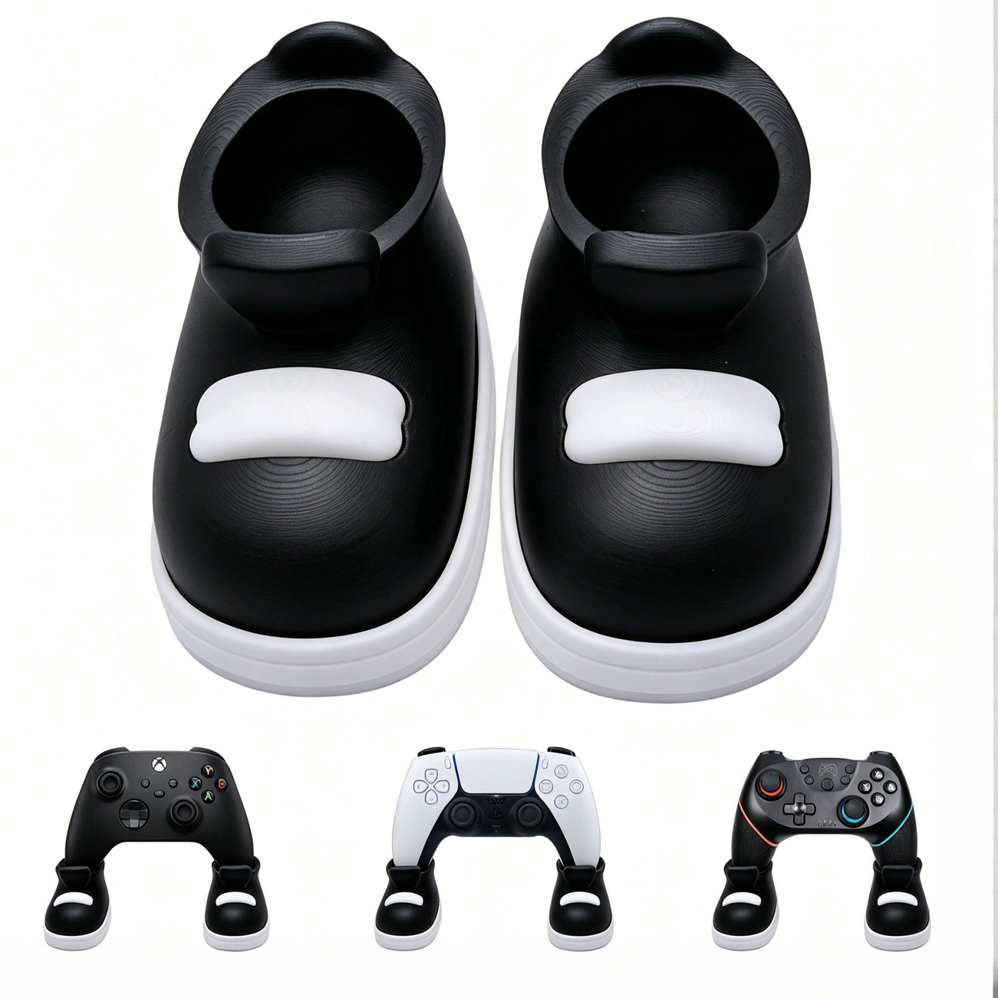 2PCS Shoe-Shaped Game Controller Stand, 3D Printed Gaming Controller Holder, Cute Desktop Display Stand For Game Room Desk Accessories
