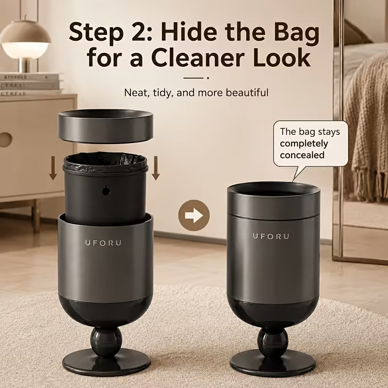 Wide Opening Waste Bin with Sliding Base