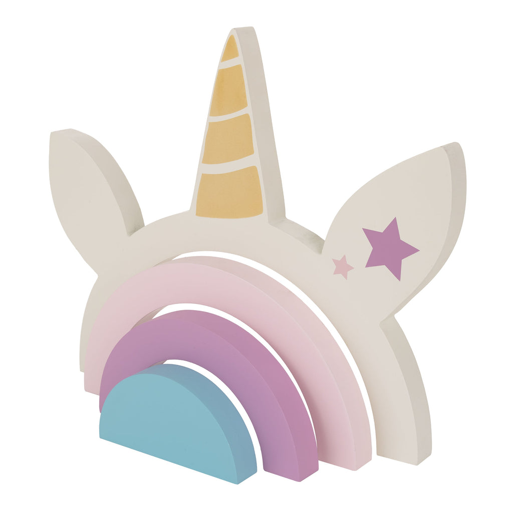 Unicorn White, Pink, Lavender, and Blue Wood Stacking Shelfie DÃ©cor