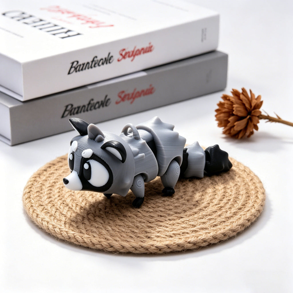 3D Printed Animal Keychain, Articulated Panda Raccoon Koala Bag Charm With Wrist Strap, Cute Portable Backpack Pendant Gift