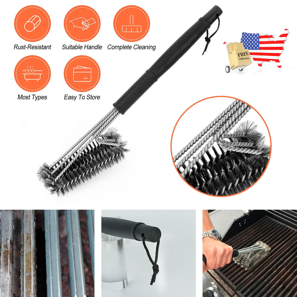 Grill Cleaning Brush with Stainless Steel Handle