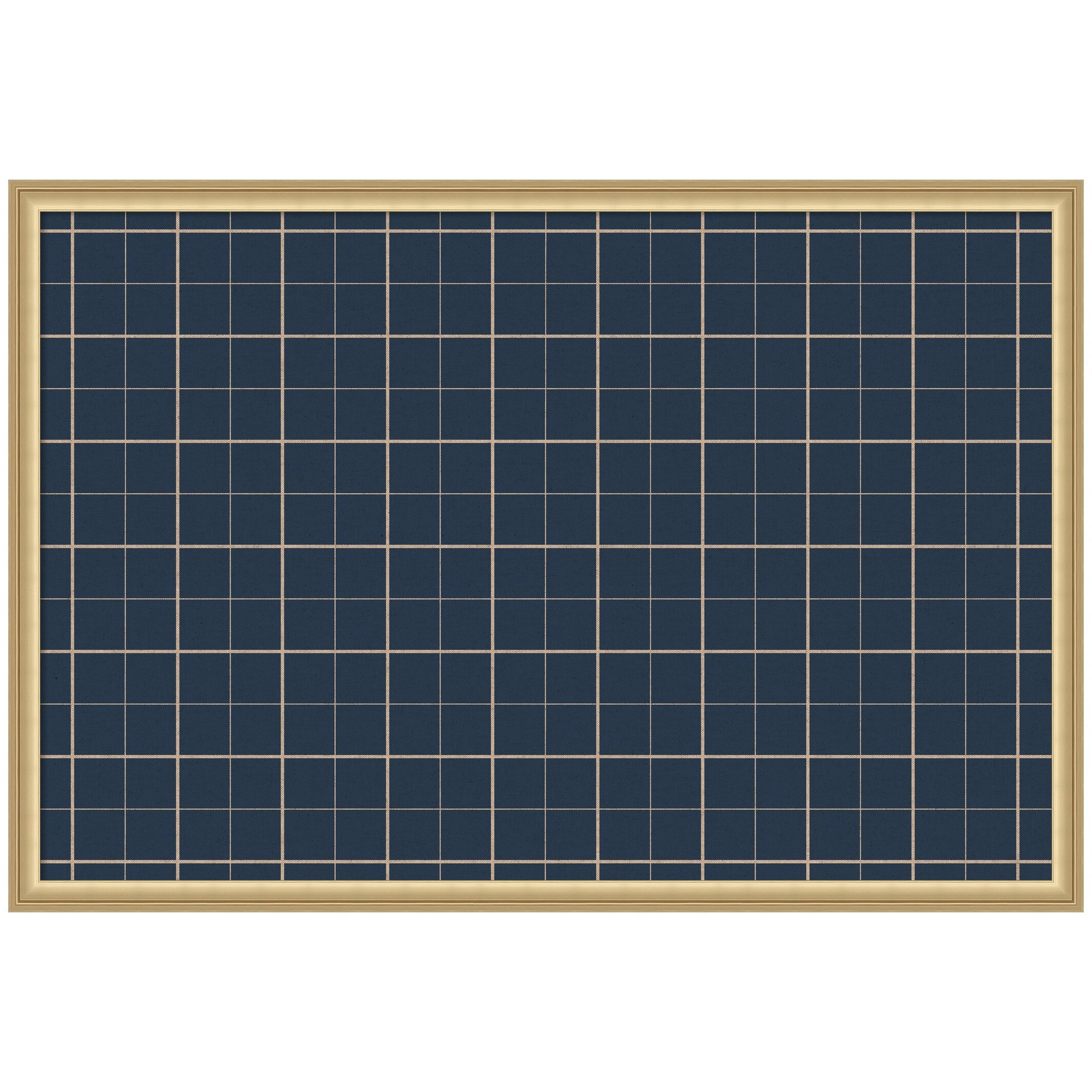 Framed Fabric Pinboard Navy Blue Plaid Wall Organization