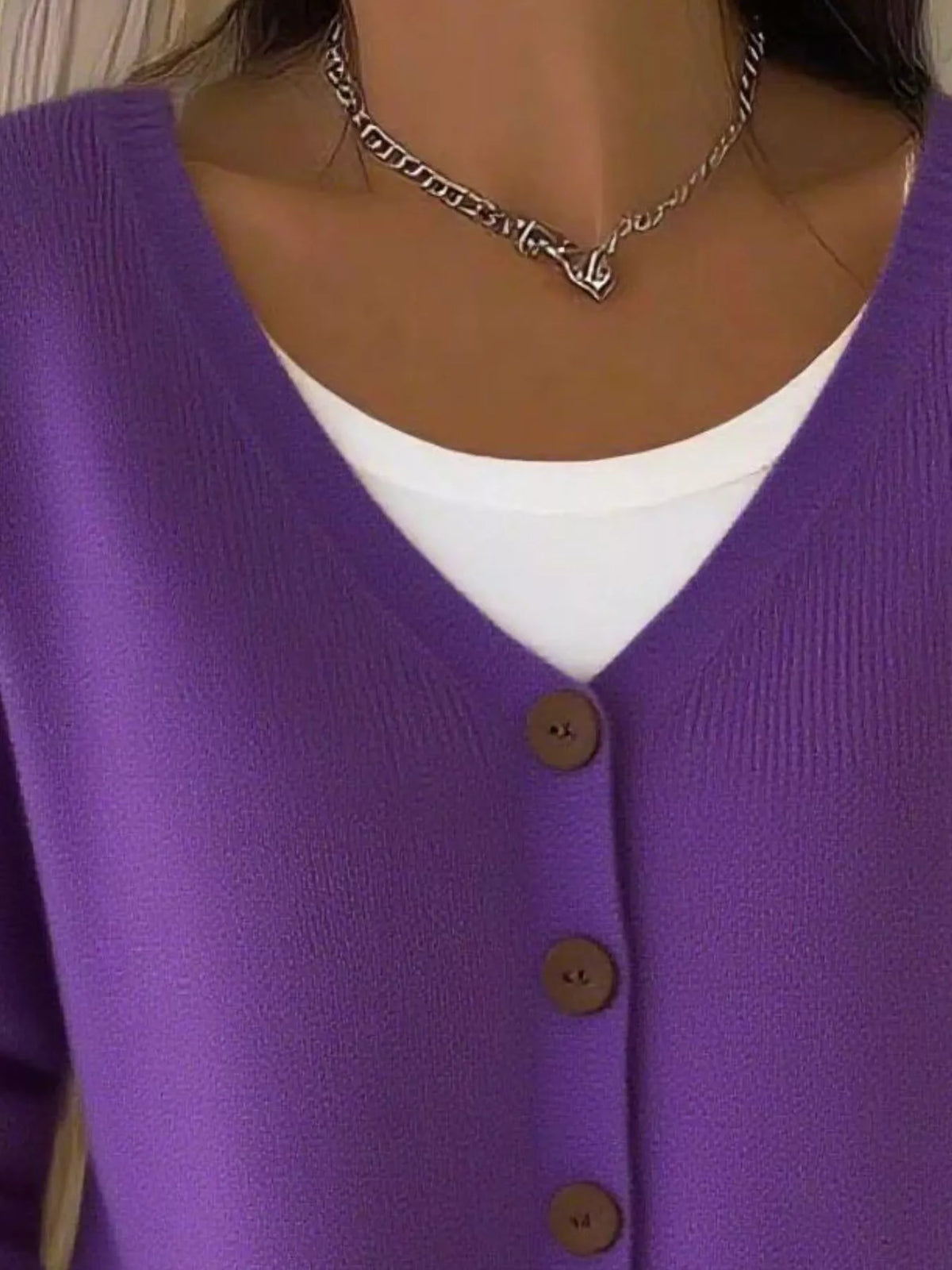 Full Size V-Neck Button-Down Knit Cardigan Plus Size
