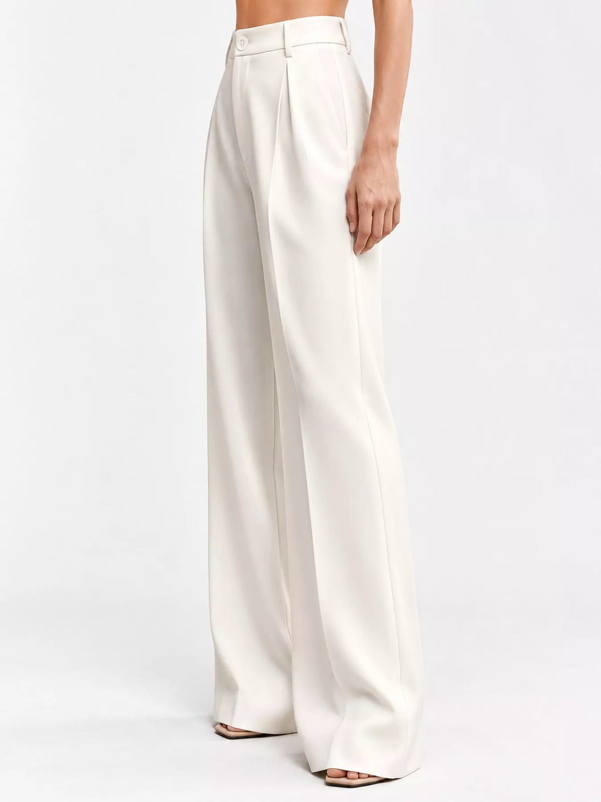 High-Waisted Pleated Wide-Leg Pants