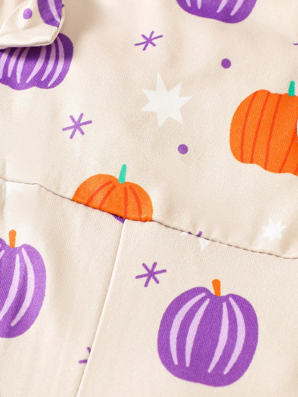 Children's Halloween Pumpkin Print Bell-Bottom Jumpsuit