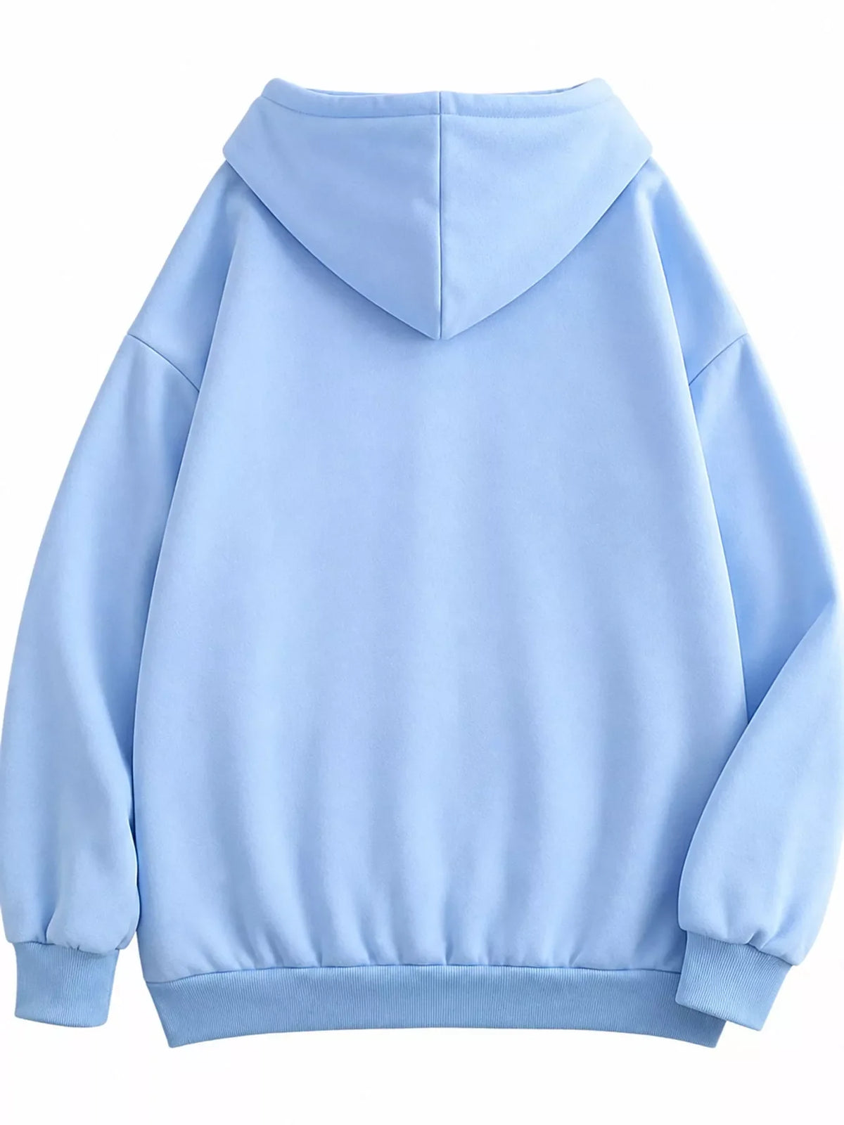 Full Size Oversized Solid Zip-Up Hoodie with Drawstring Plus Size