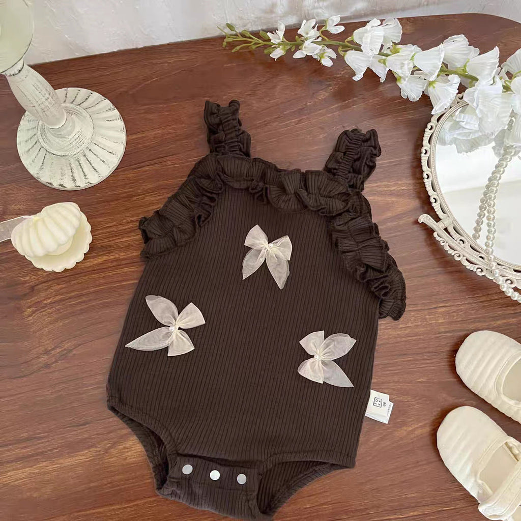 Chic Butterfly-Print Lace Cami Jumpsuit For Girls
