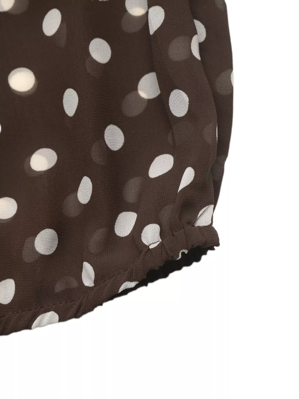 Polka Dot Mock Neck Long Sleeve Blouse
