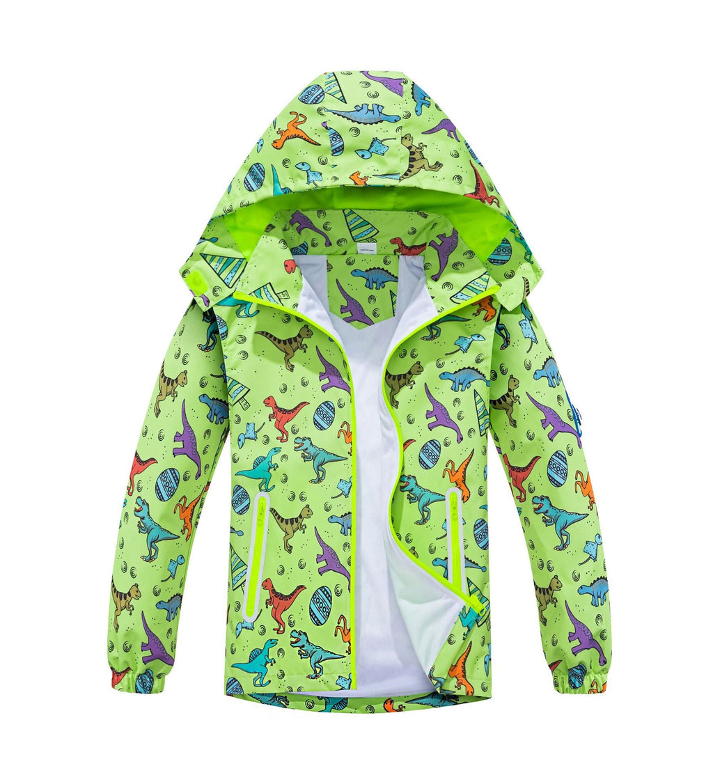 Springautumn New-arrival Dinosaur-print Gradient-color Zip-up Hoodie For Boys And Girls