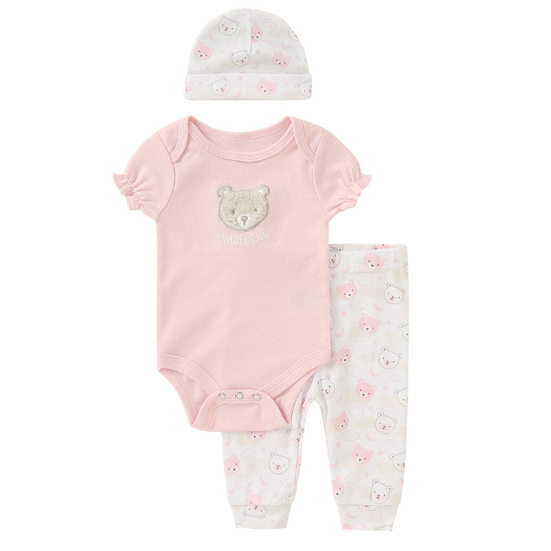 Summer Short-sleeve Cartoon Onesie Set