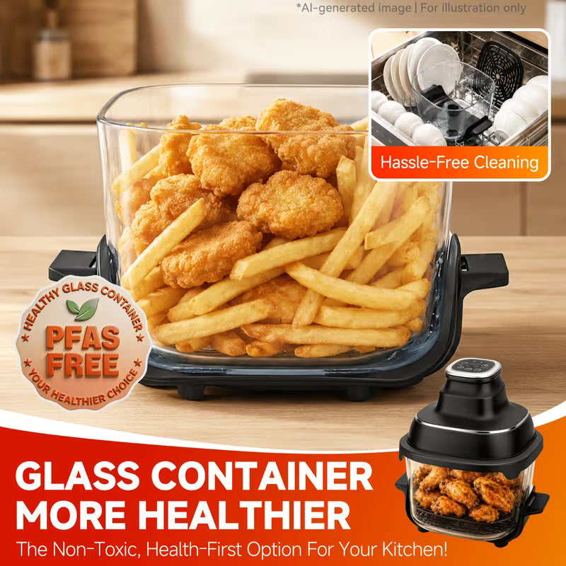 12-in-1 Multi-Function Visual Glass Air Fryer with Viewing Window