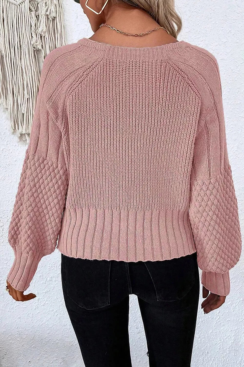 V-Neck Button-Down Cardigan