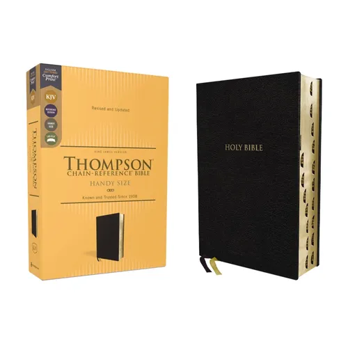 Kjv, Thompson Chain-Reference Bible, Handy Size, European Bonded Leather, Black, Red Letter, Thumb Indexed, Comfort Print - Bonded Leather