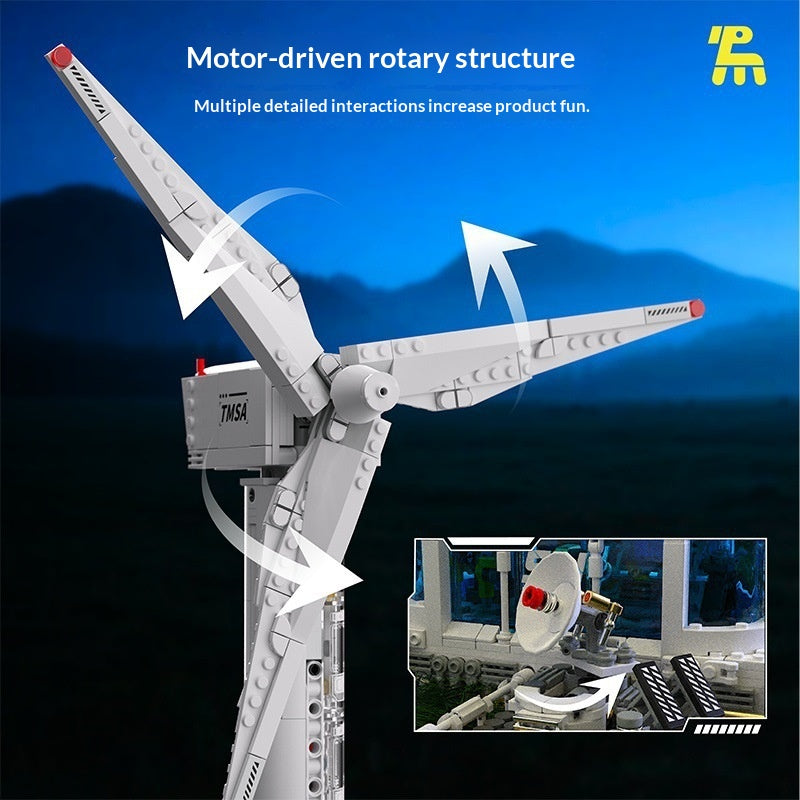 Space-Based Wind Power Plant Building Block Puzzle Assembly Toy