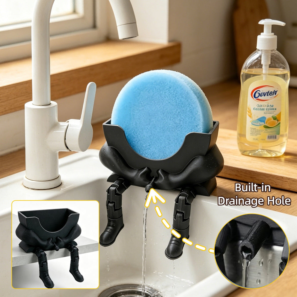 3D Printed Sponge Holder With Drainage Outlet For Kitchen Sink Counter Storage