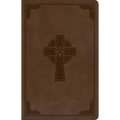 KJV Large Print Personal Size Reference Bible, Brown Celtic Cross Leathertouch, Indexed - Imitation Leather