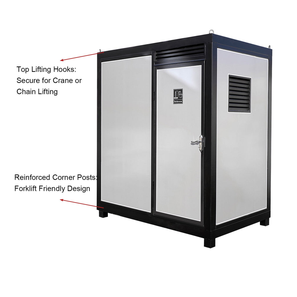 Portable Toilet Cabin - Outdoor Shower Room with Shower, Lights, Sink, and Ventilation Fan