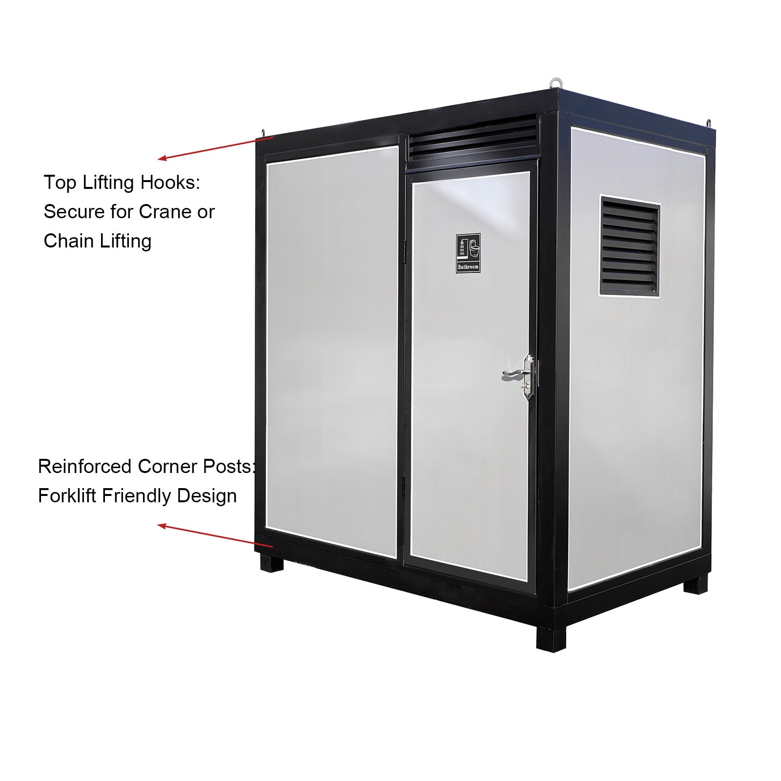 Portable Toilet Cabin - Outdoor Shower Room with Shower, Lights, Sink, and Ventilation Fan