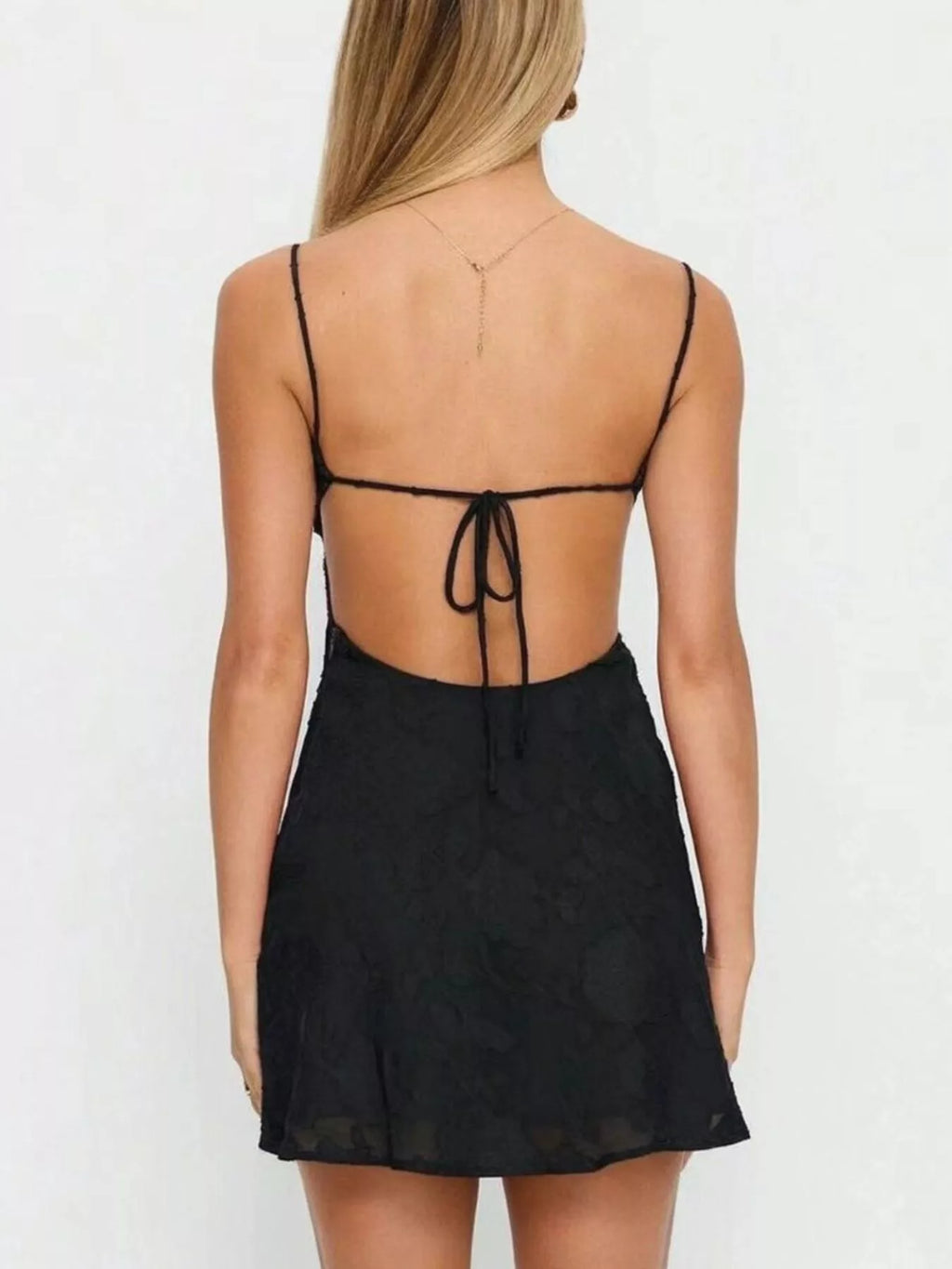 Backless Spaghetti Strap Mini Dress