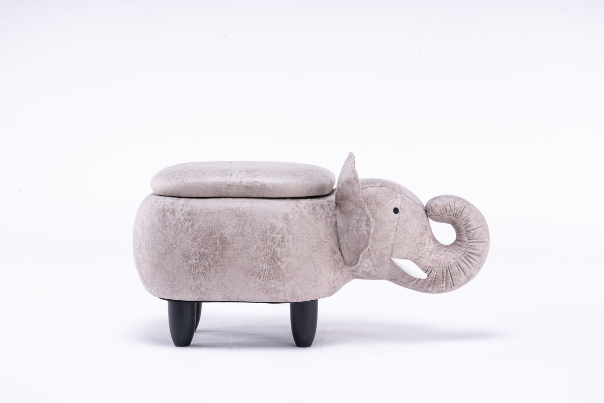 Elliot the Elephant Storage Ottoman with Hidden Storage - PU Leather