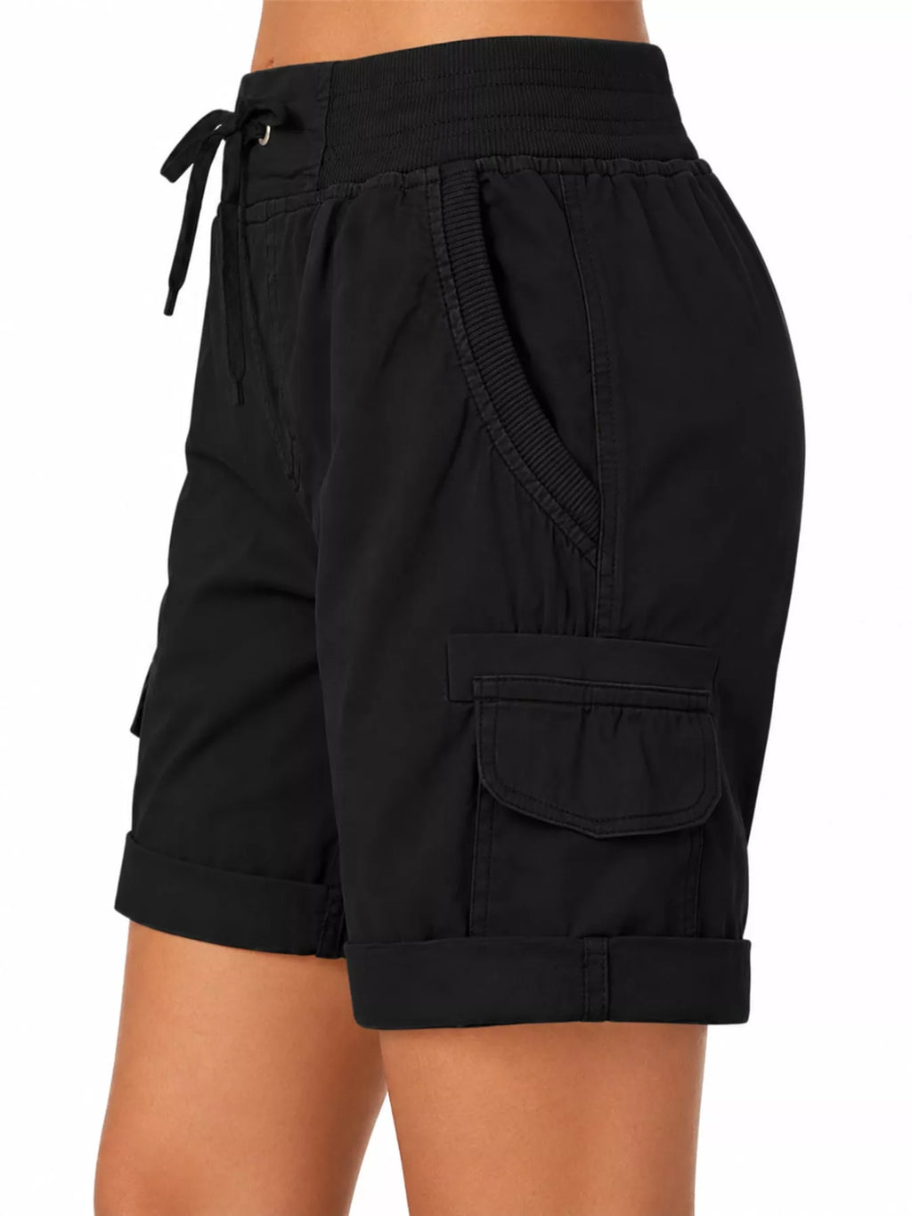 Full Size Drawstring Cargo Shorts Plus Size