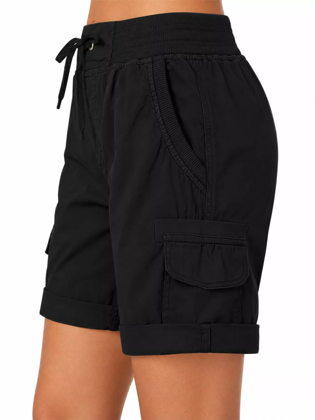 Full Size Drawstring Cargo Shorts Plus Size