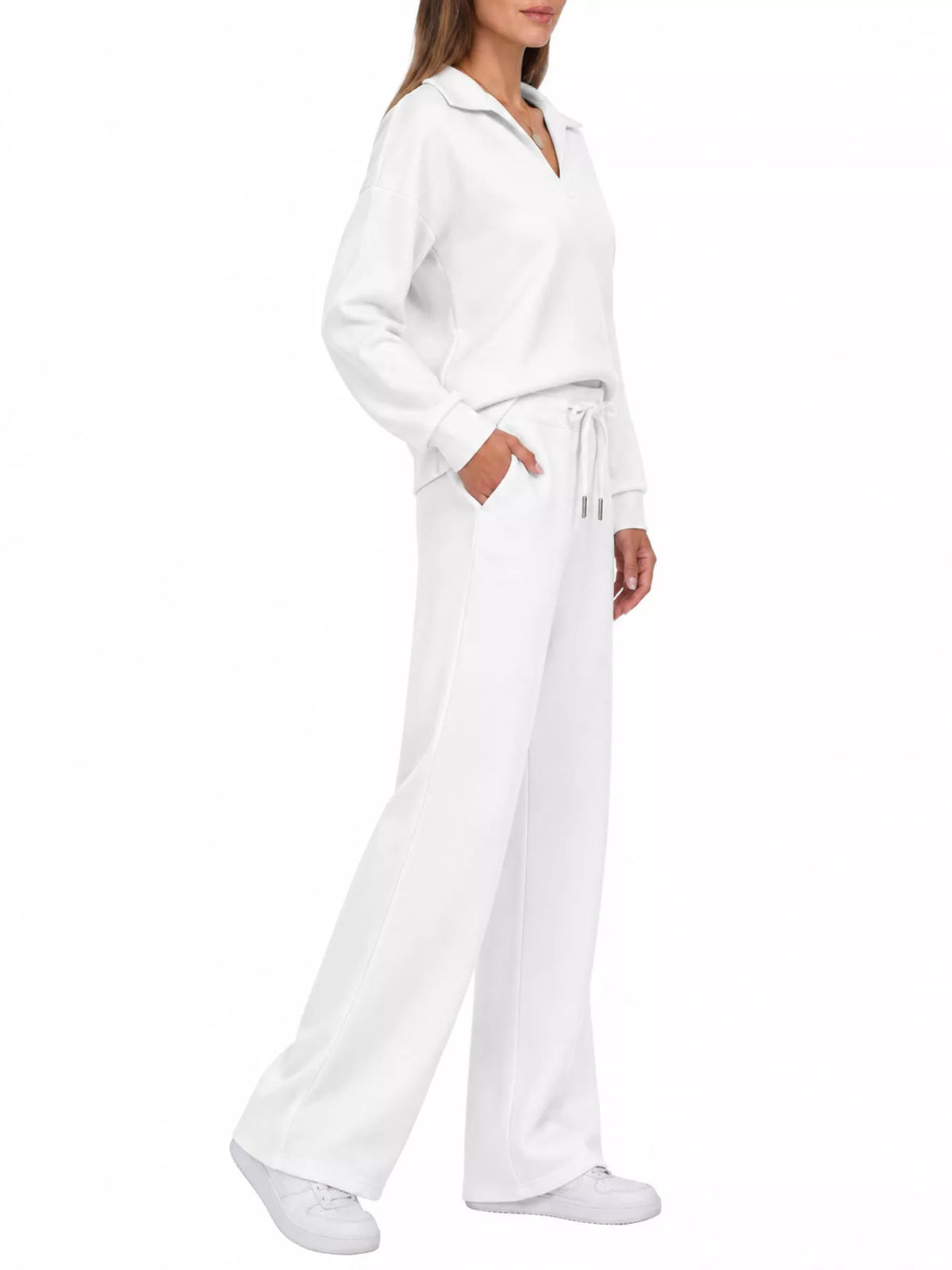 Dropped Shoulder Top and Pants Set