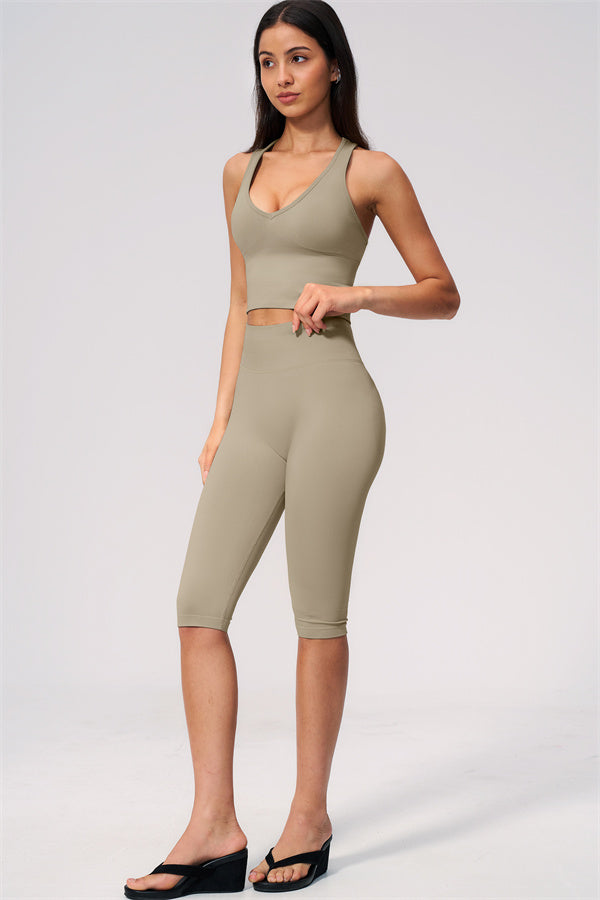 The Allure Crop Top Capri Leggings 2-Piece Set