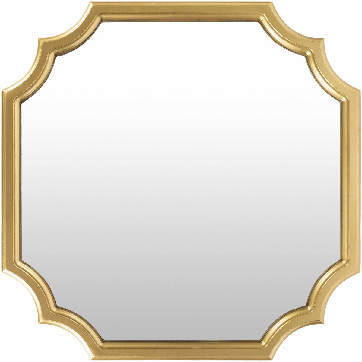 Abangay Gold Contemporary Wood Frame Mirror - Clearance