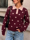 Polka Dot Collared Sweater