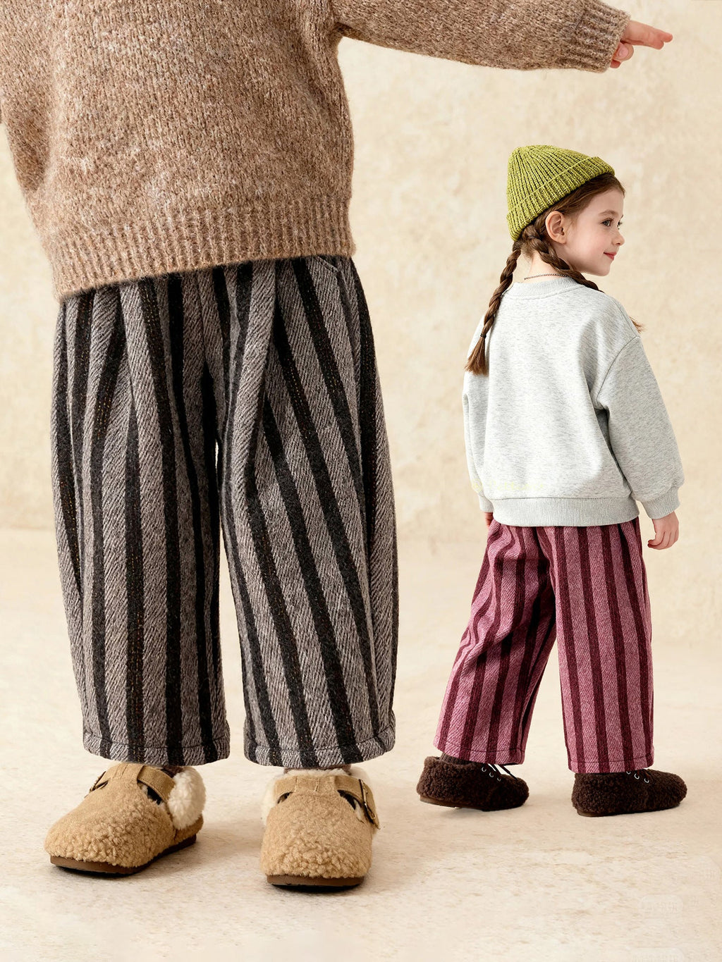 Kids Striped Pants Versatile And Warm Trousers
