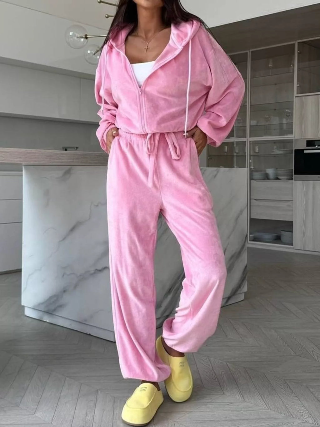 Zip-Up Hoodie and Joggers Set
