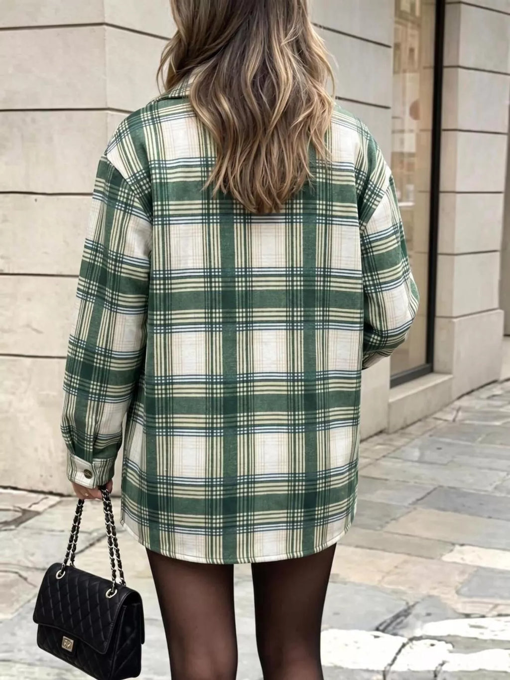 Plaid Snap Down Shacket