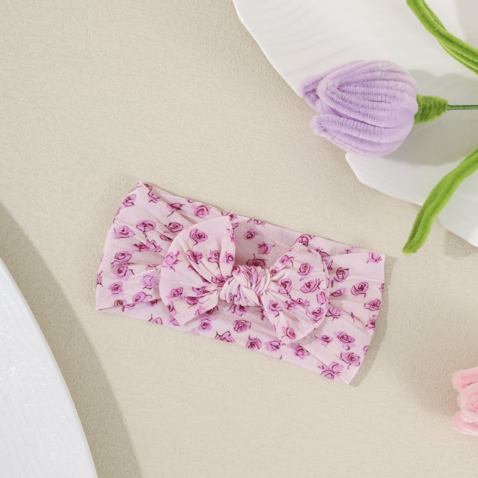 Childrens Cute Bow-Knot Elastic Soft Wide Headband