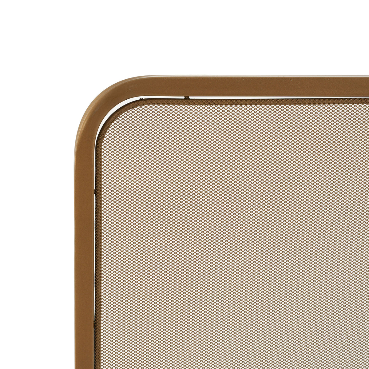 Gold Two‑Panel Freestanding Fireplace Screen with Iron Mesh - Gold