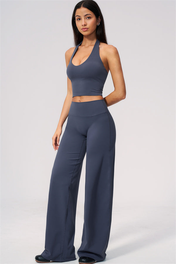 The Twirl Wide Strap Halter Crop Top