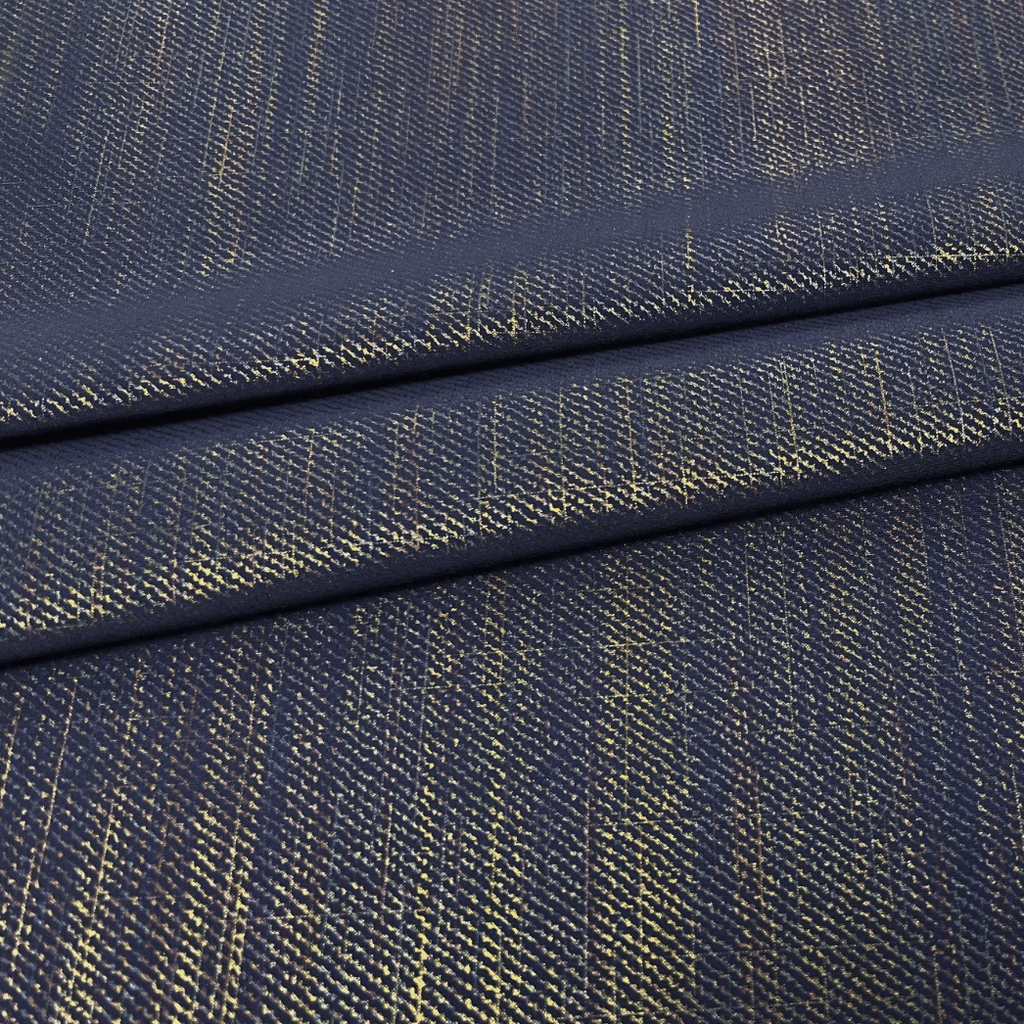 Denim Dream Rainbow Foiled Spandex Fabric | Blue Moon Fabric