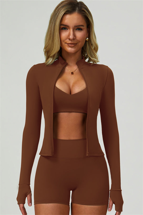 The Elixir Jacket Sports Bra Shorts 3-Piece Set