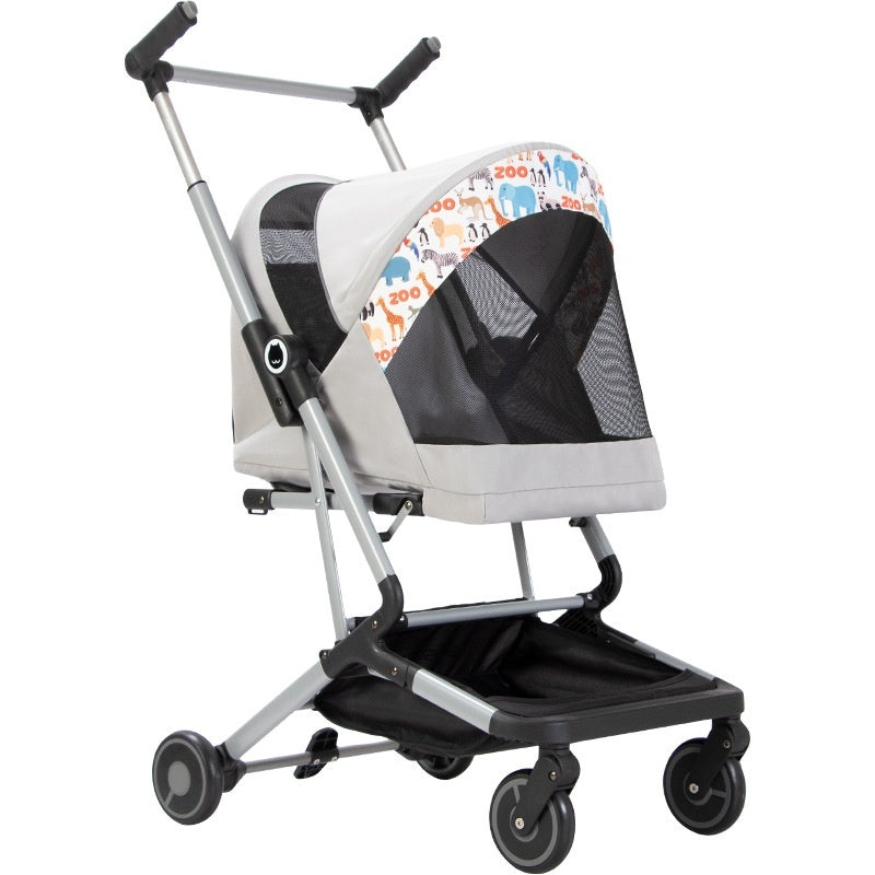 Ultra-lightweight Pet Stroller For Cats And Dogs All-in-one Foldable For Compact Storage Spacious With Adjustable Handle Heights