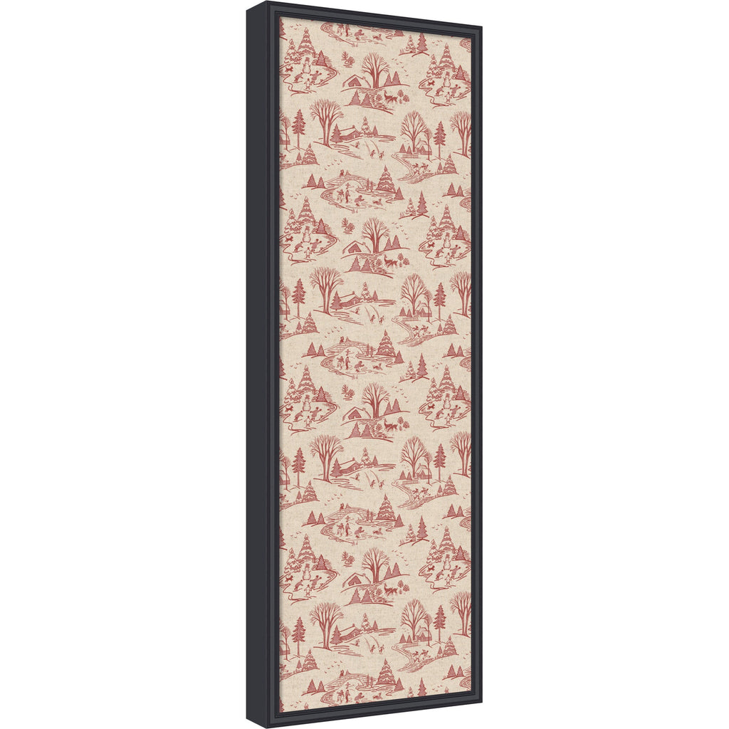 Framed Fabric Magnetic Board Wonderland Red Toile Wall Organization
